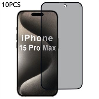 10 stk / Pakk for iPhone 15 Pro Max Skjermbeskytter 2.5D 28-graders Anti-spion Silketrykk Film