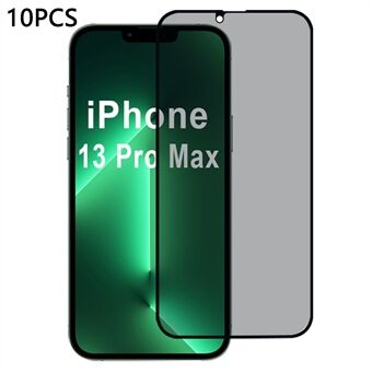 10 stk. / pakke for iPhone 13 Pro Max skjermbeskytter 28-graders anti-spion 2,5D silketrykkfilm