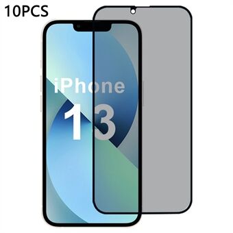 10 stk / pakke for iPhone 13 skjermbeskytter anti-spion 2.5D silketrykk høyt aluminium-silikonglassfilm