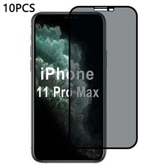 10 stk / pakke For iPhone 11 Pro Max Skjermbeskytter 28-graders Anti Kikkebeskyttelse 2.5D Silk Trykkfilm