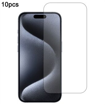 10 stk / pakke for iPhone 16 Pro skjermbeskytter høy aluminum-silikonglassfilm 0,33mm 2,5D