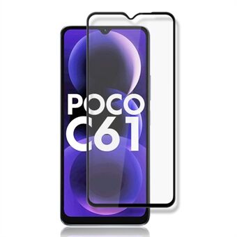 MOCOLO For Xiaomi Poco C61 4G / Redmi A3 4G Skjermbeskytter Silk Screen Clear Herdet Glass Film - Svart