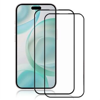 AMORUS 2 stk til iPhone 16 Pro Max skjermbeskytter silketrykk herdet glassfilm høy gjennomskinnelighet - Svart