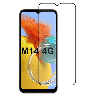 For Samsung Galaxy M14 5G Høyaluminium-silikonglass Skjermbeskytter 2.5D Silketrykk