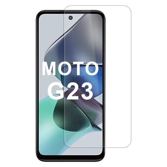 For Motorola Moto G23 4G Høyaluminium-silikonglass skjermbeskytter med 2.5D buekant