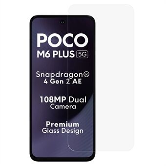 For Xiaomi Poco M6 Plus 5G Herdet Glass Skjermbeskytter 0,25 Arc Edge Ultra Klar Skjermfilm