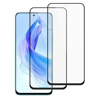 AMORUS 2 stk. For Honor 90 Lite 5G Skjermbeskytter Knusesikkert Silketrykk Herdet Glass Film - Svart