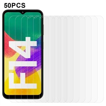 50STK for Samsung Galaxy F14 4G Skjermbeskytter Ultra Klar Full Lim Herdet Glass Film