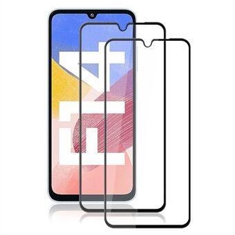 AMORUS 2 stk. For Samsung Galaxy F14 4G Skjermbeskytter Knusesikker Silketrykk Herdet Glass Film - Svart