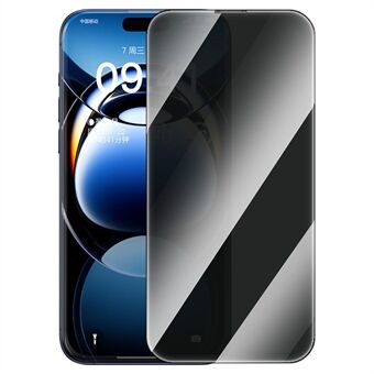 BASEUS For iPhone 16 Pro Max Anti-Spy Skjermbeskytter Full Dekning Herdet Glass Film (Med Støvfilter)