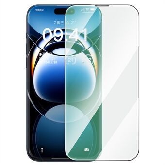 BASEUS Crystal Series For iPhone 16 Pro Anti-Green-Ray Herdet Glass Fullskjermbeskytter (Med Støvfilter)