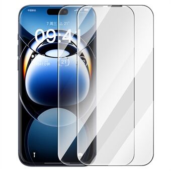 BASEUS Corning Series 2 stk for iPhone 16 Pro Max HD Full Skjermbeskytter Corning Gorilla Glass Film (Med Støvfilter)