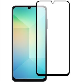 For Samsung Galaxy A06 AGC Glass Skjermbeskytter Full Lim Svart Kant Skjermfilm