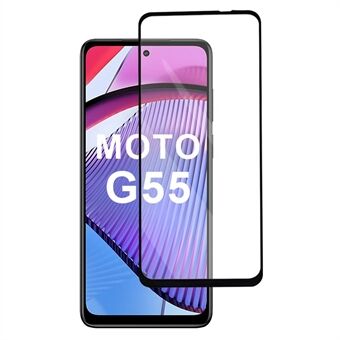 For Motorola Moto G55 5G Høy Aluminium-Silisium Glass Skjermbeskytter 2.5D Silketrykk