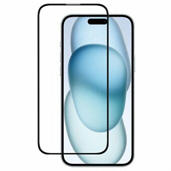 KZDOO For iPhone 16 / 15 / 14 Pro Anti-Støv Klar Skjermbeskytter 3D Buet AB Lim Herdet Glassfilm