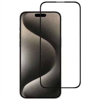 KZDOO For iPhone 16 Pro Anti-Støv Klar Skjermbeskytter 3D Buet AB Lim Herdet Glassfilm