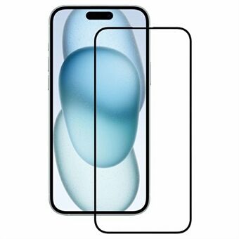 KZDOO for iPhone 16 Plus Full Lim Herdet Glass Skjermbeskytter Full Dekning Silketrykk Glass Film