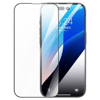 ROCK For iPhone 16 Herdet Glass Skjermbeskytter Silketrykk Ultra Klar Fullskjermfilm