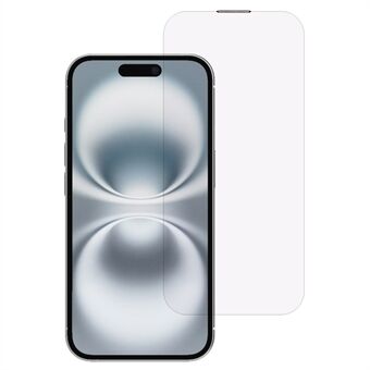 For iPhone 16 Skjermbeskytter Krystallklar Lilla Lys Herdet Glassfilm Innebygd Støvbestandig Nett