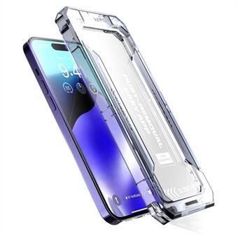 For iPhone 16 Pro Max Skjermbeskytter Silketrykk Herdet glassfilm Støvfri beskytter