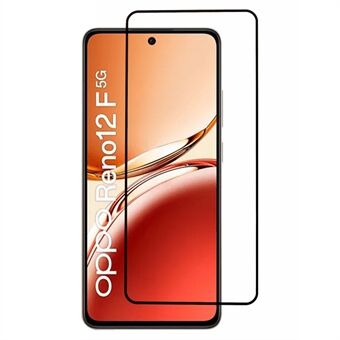 For Oppo Reno12 F 5G Skjermbeskytter Silketrykk Full Lim Herdet Glass Skjermfilm