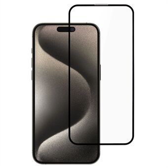 For iPhone 15 Pro Temperert Glass Fullskjermsbeskytter 9H Hardhet