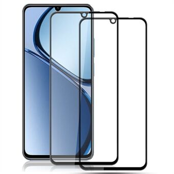 AMORUS 2 stk For Realme C61 4G / C63 4G Skjermbeskytter Splintsikker Silketrykk Herdet Glassfilm - Svart