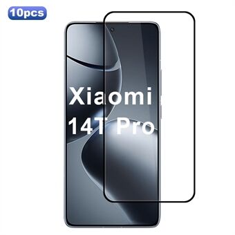 10 stk For Xiaomi 14T / 14T Pro Skjermbeskytter Silketrykk Kant Full Lim Komplett Dekning