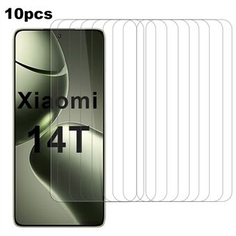 10 stk / pakke for Xiaomi 14T / 14T Pro Skjermbeskytter Høy aluminium-silikonglassfilm