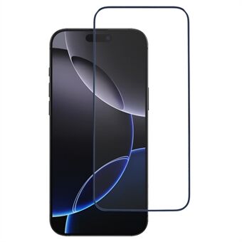 For iPhone 16 Pro Max Herdet Glass Skjermbeskytter 3D Buet Kant Elektroplettert Farget Ramme