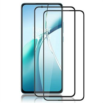 AMORUS 2 stk For OnePlus Nord CE4 Lite 5G Skjermbeskytter Knusesikker Silketrykk Herdet Glassfilm - Svart