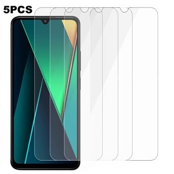 5 stk For Xiaomi Poco C75 4G / Redmi 14C 4G / 14R 5G Skjermbeskytter 0,3 mm 2,5D Herdet Glass Klar Film