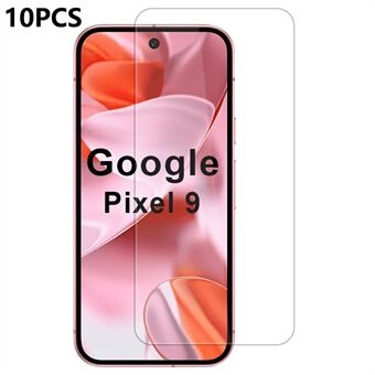 10 stk  /  pakke for Google Pixel 9 Pro  /  Pixel 9 skjermbeskytter høy gjennomsiktighet beskyttelsesfilm