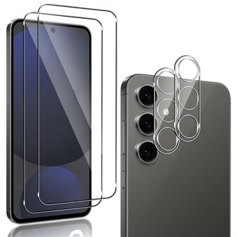 2 stk For Samsung Galaxy A56 5G Skjermbeskytter 2.5D Buekant Høy Klarhet Herdet Glassfilm med Kameralinsefilm