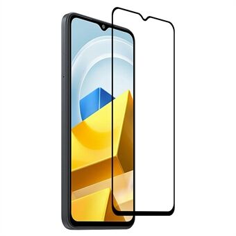 For Xiaomi Poco M5 4G komplett dekning Anti-eksplosjon herdet glass beskyttelsesfilm Full lim Silke Printing Screen Protector