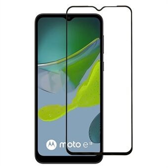 For Motorola Moto E13 4G silkeutskrift herdet glassfilm full lim Anti-eksplosjon HD fullskjermbeskytter