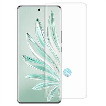 RURIHAI For Honor 70 Pro+ 5G / 80 Pro 5G 3D buet skjermbeskytter Ultraklar UV-flytende herdet glassfilmstøtte Fingeravtrykkopplåsing