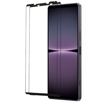 2 stk / pakke skjermbeskytter for Sony Xperia 1 V , silketrykk svart Edge herdet glassfilm full dekning