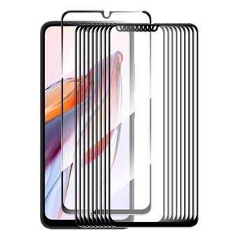 ENKAY HAT Prince 10 stk for Xiaomi Redmi 12C 4G / Poco C55 4G høy aluminium-silisium Glassfilm 0,26 mm 9H 2,5D Silk Printing Screen Protector