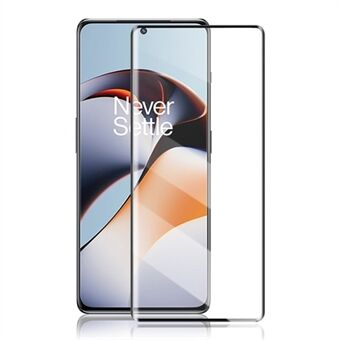 AMORUS For OnePlus ACE 2 5G / 11R 5G Silkeutskrift 3D buet skjermbeskytter Fulllim Helt deksel Herdet glassfilm