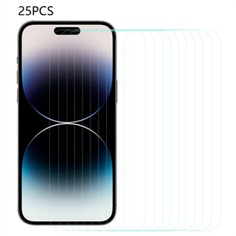 25 stk for iPhone 14 Pro full lim Edge herdet glass skjermbeskytter Ultra klar beskyttelsesfilm