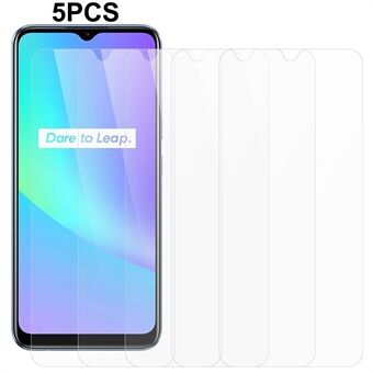 5 stk/sett Ultra Clear telefonskjermbeskytter for Realme C25 0,3 mm 2,5D Edge glass skjermfilm