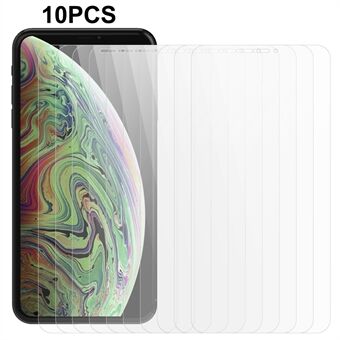 10 stk / pakke for iPhone XS Max 6,5 tommer 2,5D 9H hardhet herdet glassfilm Ultraklar 0,3 mm telefonskjermbeskytter