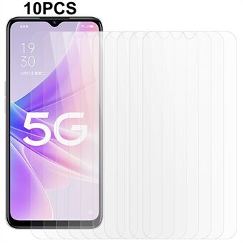 10 stk / sett for Oppo A57 (2022) 5G / A77 5G 0,3 mm 2,5D telefonskjermbeskytter Ultraklart herdet glassfilm