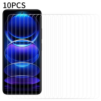 RURIHAI 10 stk skjermbeskytter for Xiaomi Redmi Note 12 5G (Kina) / (India) / (Global) / Poco X5 5G , HD Clarity 0.18mm 2.5D Medium Aluminium Glass Film