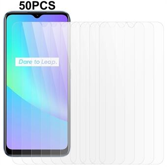 50 stk / sett for Realme C25 2.5D Arc Edge Anti- Scratch skjermbeskytter 0,3 mm HD herdet glass film