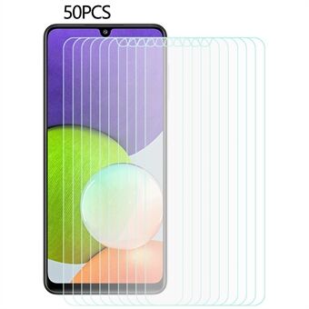 50 stk / sett for Samsung Galaxy A22 4G (EU-versjon) Anti-eksplosjon herdet glassfilm 2,5D 0,3mm telefonskjermbeskytter