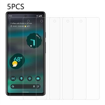 5 stk / pakke for Google Pixel 7a telefonskjermbeskytter i herdet glass 2,5D 0,3 mm antieksplosjonsskjermfilm