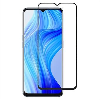 For Realme 10T 5G herdet glass telefonskjermbeskytter svart Edge silkeutskrift full limfilm