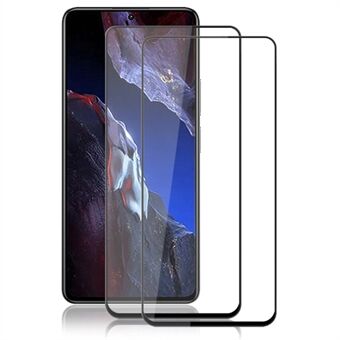 AMORUS 2 stk skjermbeskytter for Xiaomi Poco F5 Pro 5G / Redmi K60 5G / K60 Pro 5G Silketrykk herdet glassfilm - svart